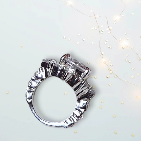 Women's Engagement Wedding Ring Large Halo Solitaire Nwt - Picture 7 of 9